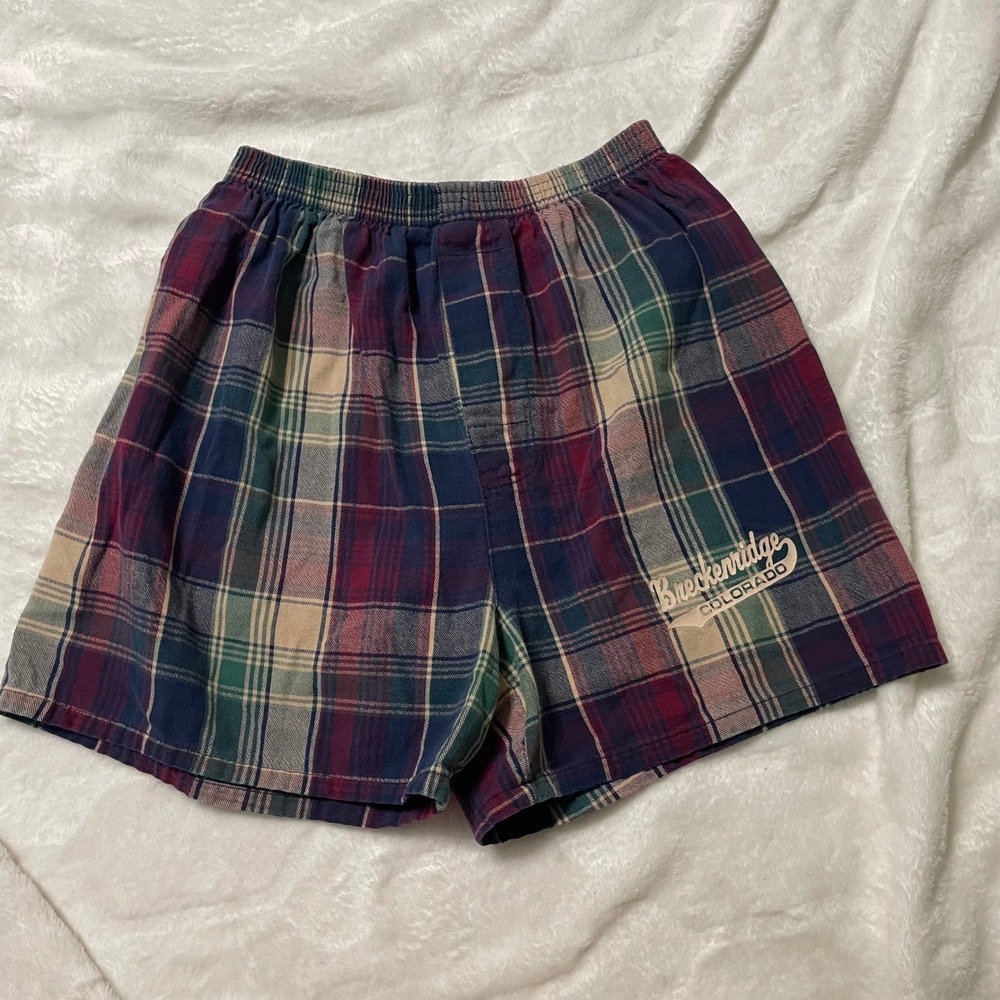 Golkeys Unlimited‎ Shorts Mens S Multicolor Breckenridge Colorado Plaid Flannel